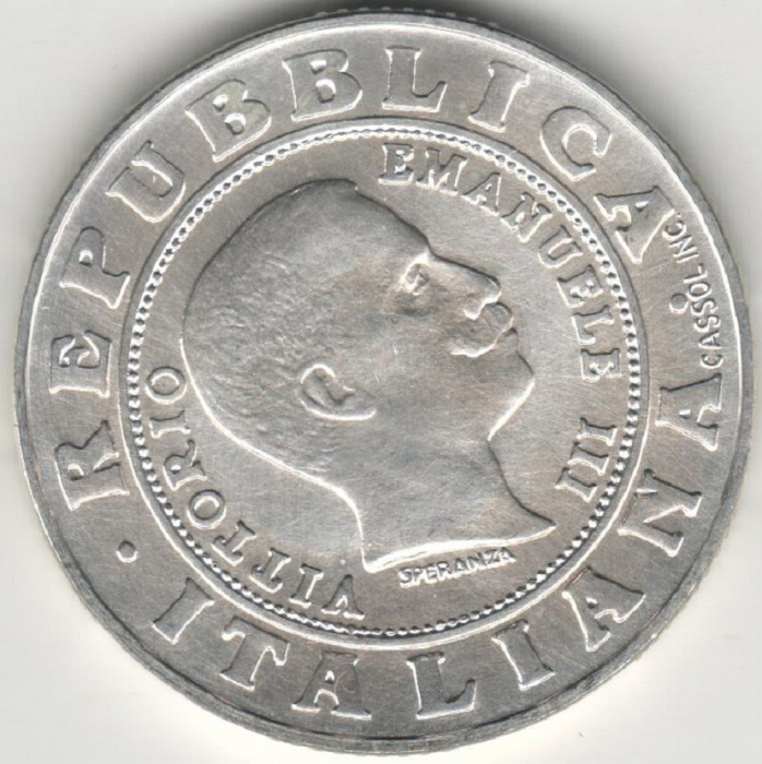 (1999) Монета Италия 1999 год 1 лира &quot;Лира 1901 года&quot;  Серебро Ag 835  UNC